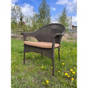 Плетеное кресло LV-140B-Brown с подушкой в комплекте в Сысерти - sysert.ok-mebel.com | фото 1