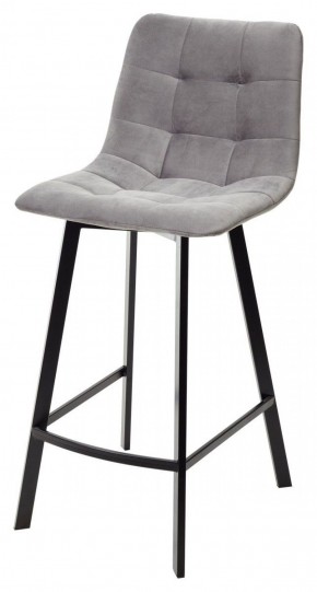 Полубарный стул CHILLI-QB SQUARE светло-серый #26, велюр / черный каркас (H=66cm) М-City в Сысерти - sysert.ok-mebel.com | фото 1