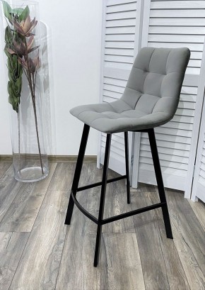 Полубарный стул CHILLI-QB SQUARE светло-серый #26, велюр / черный каркас (H=66cm) М-City в Сысерти - sysert.ok-mebel.com | фото 2