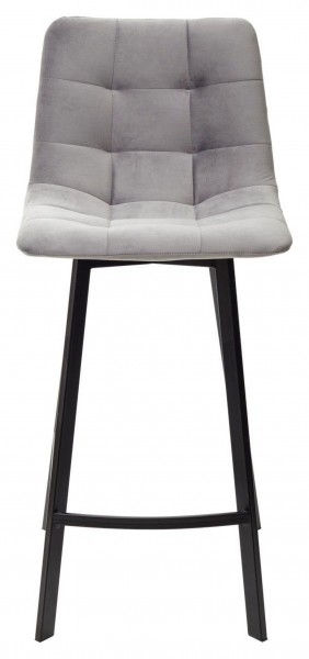 Полубарный стул CHILLI-QB SQUARE светло-серый #26, велюр / черный каркас (H=66cm) М-City в Сысерти - sysert.ok-mebel.com | фото 3