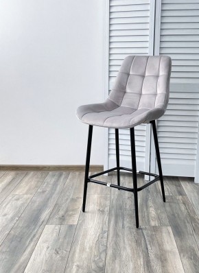 Полубарный стул ХОФМАН, цвет H-09 Светло-серый, велюр / черный каркас H=63cm М-City в Сысерти - sysert.ok-mebel.com | фото 2