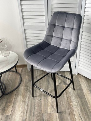 Полубарный стул ХОФМАН, цвет H-14 Серый, велюр / черный каркас H=63cm М-City в Сысерти - sysert.ok-mebel.com | фото 4