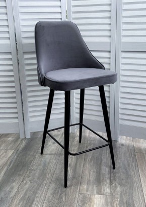 Полубарный стул NEPAL-PB СЕРЫЙ #27, велюр/ черный каркас (H=68cm) М-City в Сысерти - sysert.ok-mebel.com | фото 2
