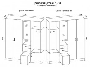 Прихожая Дуся 1.7 УНИ (Дуб Бунратти/Белый Бриллиант) в Сысерти - sysert.ok-mebel.com | фото 2