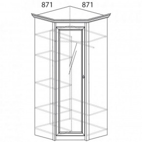 Шкаф угловой №641 "Флоренция" Фасад глухой (угол 871*871) Дуб оксфорд в Сысерти - sysert.ok-mebel.com | фото 2