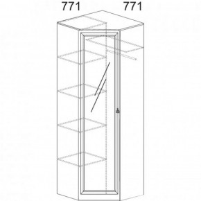 Шкаф угловой №621 "Инна" (угол 770*770) Денвер темный в Сысерти - sysert.ok-mebel.com | фото 2