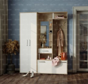 Прихожая Канзас (Дуб Сонома/Белый) в Сысерти - sysert.ok-mebel.com | фото 1