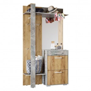 Прихожая Кензо (крафт/бетон) вешалка+шкаф в Сысерти - sysert.ok-mebel.com | фото 2