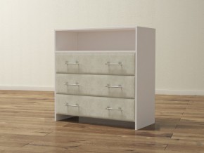 PROxSON Комод Varna (ЛДСП Белая+ткань Белый/Savana Milk (молочный)) 90x40 в Сысерти - sysert.ok-mebel.com | фото