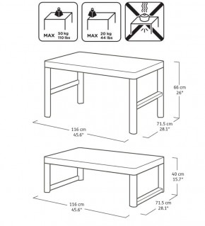 Раскладной стол Лион с регулируемой высотой столешницы (Lyon rattan table) графит (h400/650) в Сысерти - sysert.ok-mebel.com | фото 3