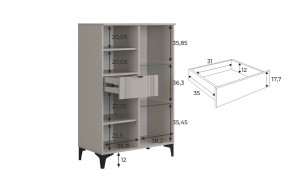РИЧ Комод 2 со стеклом в Сысерти - sysert.ok-mebel.com | фото 3