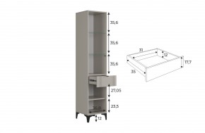 РИЧ Шкаф однодверный со стеклом в Сысерти - sysert.ok-mebel.com | фото 3