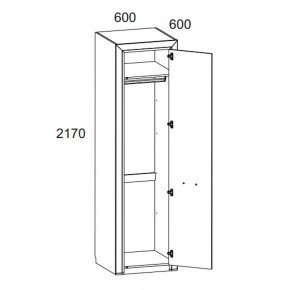 Шкаф 1DG, OLIVIA, цвет вудлайн крем/дуб анкона в Сысерти - sysert.ok-mebel.com | фото 2