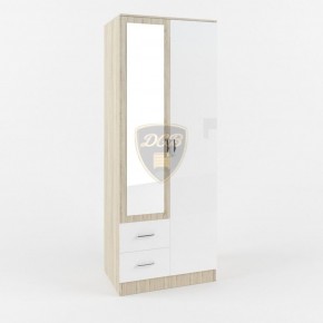 Шкаф 2-х створчатый с зеркалом Софи СШК 800.3 (дуб сонома/белый глянец) в Сысерти - sysert.ok-mebel.com | фото