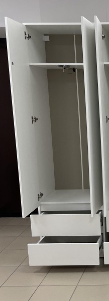 Шкаф 2-ств. с 2 ящиками и вешалкой "Бьянко" в Сысерти - sysert.ok-mebel.com | фото 2
