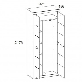 Шкаф 2D OSKAR , цвет дуб Санремо в Сысерти - sysert.ok-mebel.com | фото 4