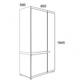 Шкаф 2D/TYP 20A, LINATE ,цвет белый/сонома трюфель в Сысерти - sysert.ok-mebel.com | фото 3