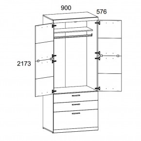 Шкаф 2D3S OSKAR , цвет дуб Санремо в Сысерти - sysert.ok-mebel.com | фото 3