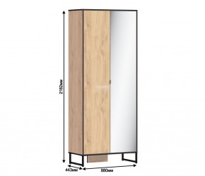 Шкаф 2х дверный с зеркалом Лофт СБ-3111 (Дуб Минерва) в Сысерти - sysert.ok-mebel.com | фото 3
