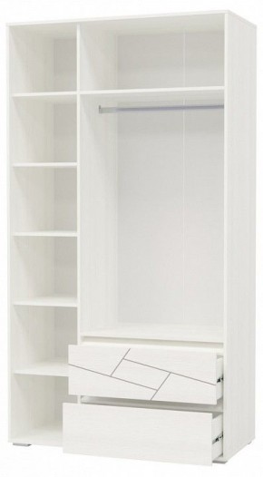 АДЕЛИНА Шкаф 3-х дверный с 2-мя ящ (белый рамух) в Сысерти - sysert.ok-mebel.com | фото 2