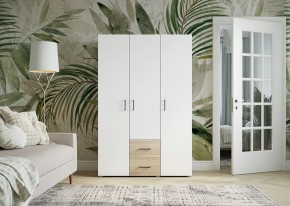 Шкаф 3-х створчатый с ящиками VICTOR (Сонома-Белый) в Сысерти - sysert.ok-mebel.com | фото 3