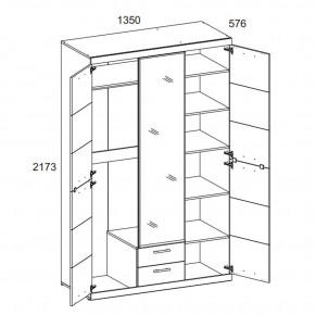 Шкаф 3D2S Z OSKAR , цвет дуб Санремо в Сысерти - sysert.ok-mebel.com | фото 3