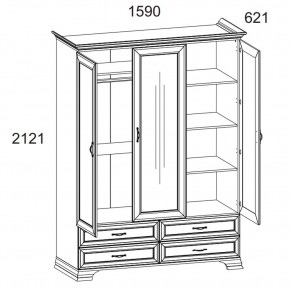 Шкаф 3D4S Z, TIFFANY, цвет вудлайн кремовый в Сысерти - sysert.ok-mebel.com | фото 2