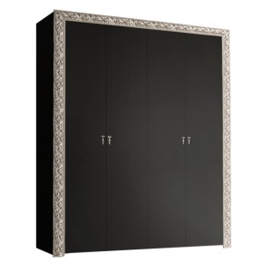 Шкаф 4-х дв. без зеркал Тиффани Premium черная/серебро (ТФШ2/4(П) в Сысерти - sysert.ok-mebel.com | фото