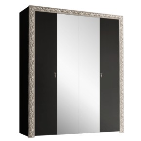 Шкаф 4-х дв. (с зеркалами)  Premium черная/серебро (ТФШ1/4(П) в Сысерти - sysert.ok-mebel.com | фото