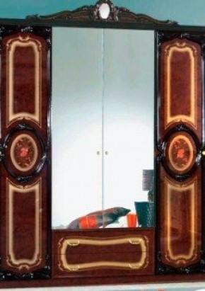 Шкаф 4-х дверный с зеркалами (01.144) Роза (могано) в Сысерти - sysert.ok-mebel.com | фото
