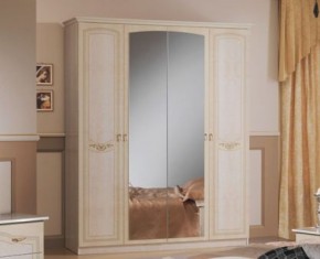 Шкаф 4-х дверный с зеркалами (08.244) Ирина (беж) в Сысерти - sysert.ok-mebel.com | фото