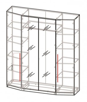 Шкаф 4-х дверный с зеркалом Шк63.1 МС Роксана (ЯШС) в Сысерти - sysert.ok-mebel.com | фото