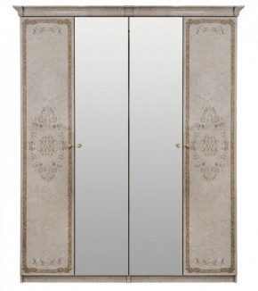 Шкаф 4-х створчатый (1+2+1) с Зеркалом "Патрисия" (крем) в Сысерти - sysert.ok-mebel.com | фото 1