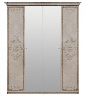 Шкаф 4-х створчатый (2+2) с Зеркалом Патрисия (крем) в Сысерти - sysert.ok-mebel.com | фото 1
