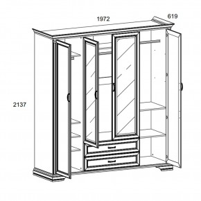 Шкаф 4D2S Z , MONAKO, цвет Сосна винтаж в Сысерти - sysert.ok-mebel.com | фото