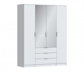 Шкаф 4х дверный с зеркалами Николь СБ-2595/1 (Белый) в Сысерти - sysert.ok-mebel.com | фото
