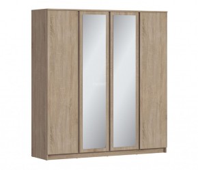 Шкаф 4х дверный с зеркалами Веста СБ-3082 (Дуб Сонома) в Сысерти - sysert.ok-mebel.com | фото