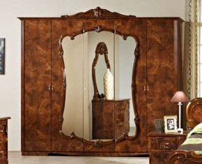 Шкаф 5-и дверный с зеркалами (20.145) Тициана (орех) в Сысерти - sysert.ok-mebel.com | фото