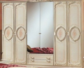 Шкаф 6-и дверный с зеркалами (01.146) Роза (беж) в Сысерти - sysert.ok-mebel.com | фото 1