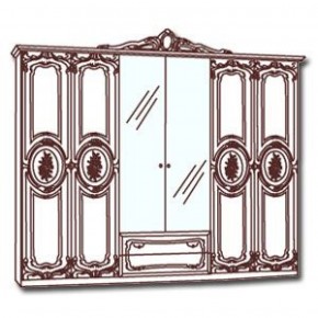 Шкаф 6-и дверный с зеркалами (01.146) Роза (беж) в Сысерти - sysert.ok-mebel.com | фото 3