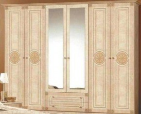 Шкаф 6-и дверный с зеркалами (02.146) Рома (беж) в Сысерти - sysert.ok-mebel.com | фото