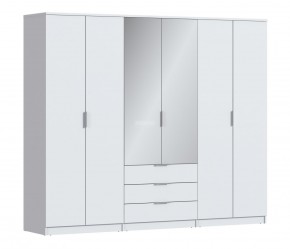 Шкаф 6-ти дверный Николь СБ-2593/1 (Белый) в Сысерти - sysert.ok-mebel.com | фото 1