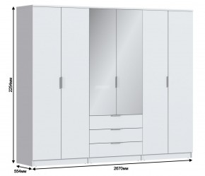 Шкаф 6-ти дверный Николь СБ-2593/1 (Белый) в Сысерти - sysert.ok-mebel.com | фото 3