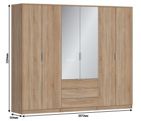 Шкаф 6-ти дверный Николь СБ-2593/1 (Дуб Сонома) в Сысерти - sysert.ok-mebel.com | фото 3