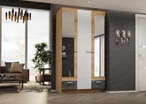 Шкаф Адель 1200 (дуб вотан/белый глянец) в Сысерти - sysert.ok-mebel.com | фото
