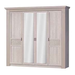 Шкаф для одежды 4-дверный №203 "Лючия" Дуб оксфорд серый в Сысерти - sysert.ok-mebel.com | фото