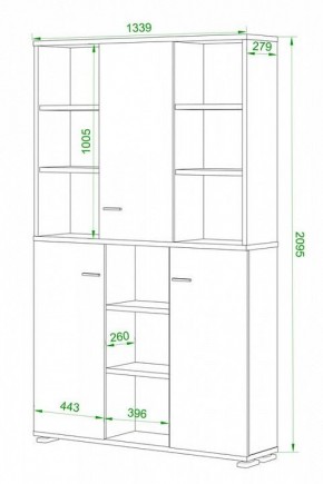 Шкаф книжный Домино ПУ-40-3 в Сысерти - sysert.ok-mebel.com | фото 2