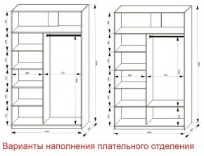 Шкаф-купе 1400 серии SOFT D6+D6+B2+PL3 (2 ящика+2штанги) профиль «Капучино» в Сысерти - sysert.ok-mebel.com | фото 7