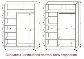 Шкаф-купе 1600 серии SOFT D1+D3+B2+PL1 (2 ящика+1штанга) профиль «Графит» в Сысерти - sysert.ok-mebel.com | фото 6