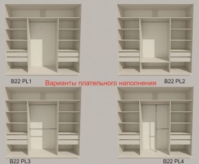 Шкаф-купе 2100 серии SOFT D2+D7+D3+B22+PL2 (по 2 ящика лев/прав+1штанга+1полка) профиль «Графит» в Сысерти - sysert.ok-mebel.com | фото 6